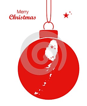 Merry Christmas Map St. Vincent and the Grenadines