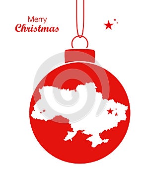 Merry Christmas Map Ukraine