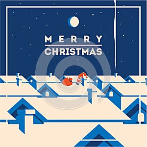 Merry christmas minimalistic vector illustration
