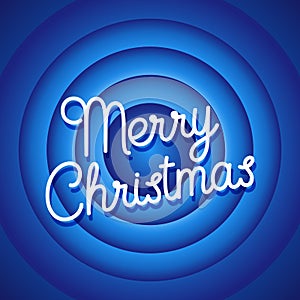 Merry Christmas Movie ending screen. Blue background vector