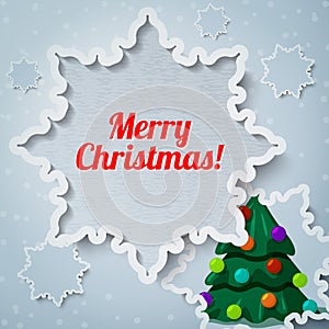 Merry christmas and new year greeting card - paper