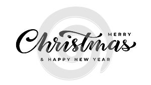 Merry Christmas New Year hand ink pen calligraphy