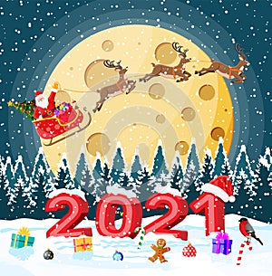 Merry Christmas and New Year holiday greeting card