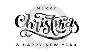 Merry Christmas New Year lettering ink calligraphy