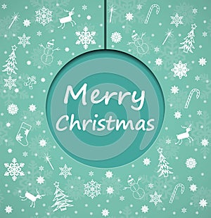 Merry christmas, new year pattern background