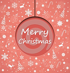 Merry christmas, new year pattern background