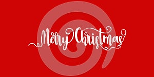 Merry Christmas and New Year typographical on holidays background.