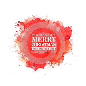 Merry Christmas and New Year Typographical on red Xmas background