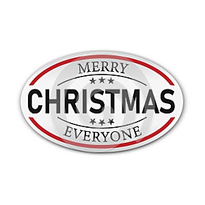 Merry Christmas oval Badge on a white background