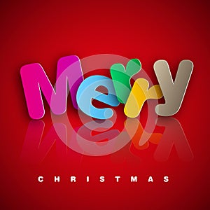 Merry Christmas paper cut text