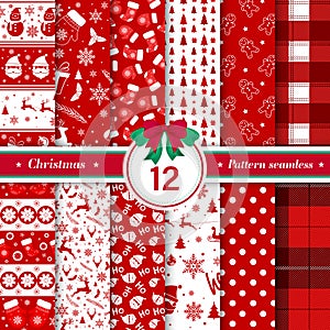 Merry Christmas pattern seamless collection