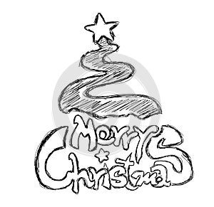 Merry Christmas Phrase Sketch