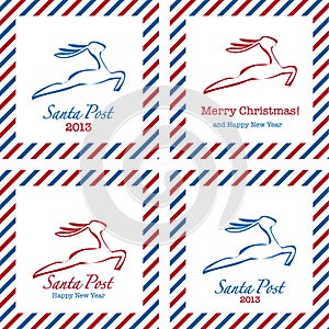 Merry Christmas postal stamps