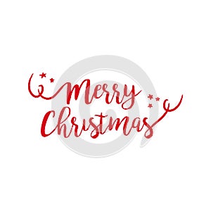 Merry christmas quote text lettering illustration