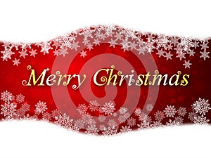 Merry Christmas red background with snowflakes