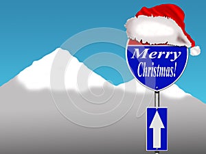 Merry Christmas road sign