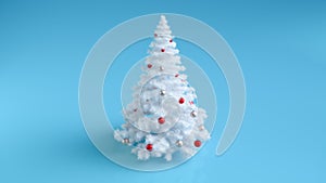 Merry Christmas rotating white Christmas tree