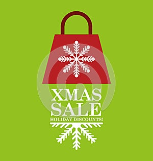 merry christmas sale with shopping bag