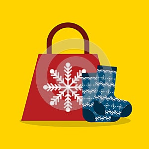 merry christmas sale with shopping bag
