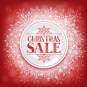 Merry Christmas Sale in Winter Snow Flakes