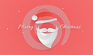 Merry Christmas, Santa Claus beard, mustache and Christmas hat