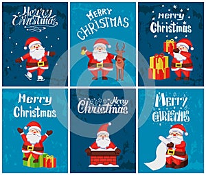 Merry Christmas, Santa Claus with Presents Set