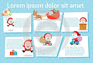 Merry christmas Santa Clauses Collection Template for advertising brochure,your text, ready for your message. Vector illustration.