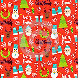 Merry Christmas Seamless Pattern