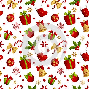Merry Christmas seamless pattern decoration for holiday vector.