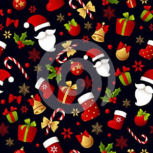 Merry Christmas seamless pattern decoration for holiday vector.