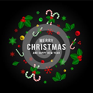 Merry Christmas. Season Greeting. Happy New Year. Vector Design. Happy New Year.