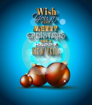 Merry Christmas Seasonal Background for your greeting cards,