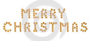 Merry Christmas sign made of ginger cookies