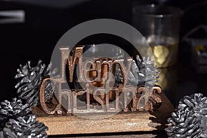 Merry Christmas sign in metal