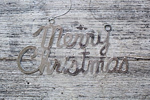 Merry christmas sign on vintage wood background
