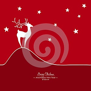 Merry Christmas - Simple Vector Greeting and Christmas Card Temp