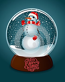 Merry christmas snow globe