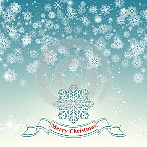 Merry Christmas snowflake retro background vector