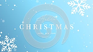 Merry Christmas with snowflakes , on blue background with bokeh , Flat Modern design, illustration Vector EPS 10