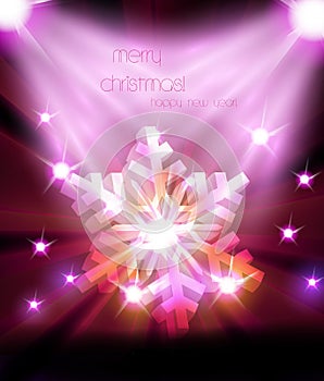 Merry Christmas snowflakes typography cover
