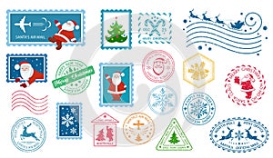 Merry Christmas stamp and postmarks