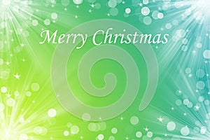 Merry Christmas text on aqua yellow background