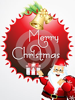 Merry christmas text background wtih santa