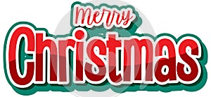 Merry Christmas text for banner or poster design