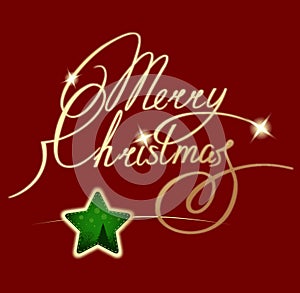 Merry Christmas text banner with star