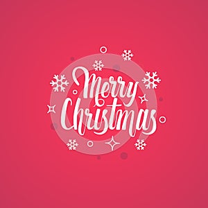 Merry Christmas text Calligraphic Lettering design card template.