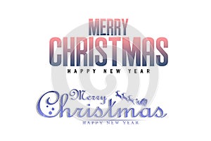 Merry Christmas text Calligraphic Lettering design card template. Creative typography for Holiday Greeting Gift Poster.