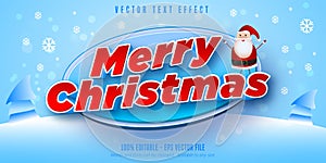 Merry Christmas text, christmas style editable text effect