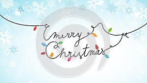 Merry Christmas text created of power cable