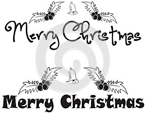 Merry Christmas text. Creative graphic message for a happ